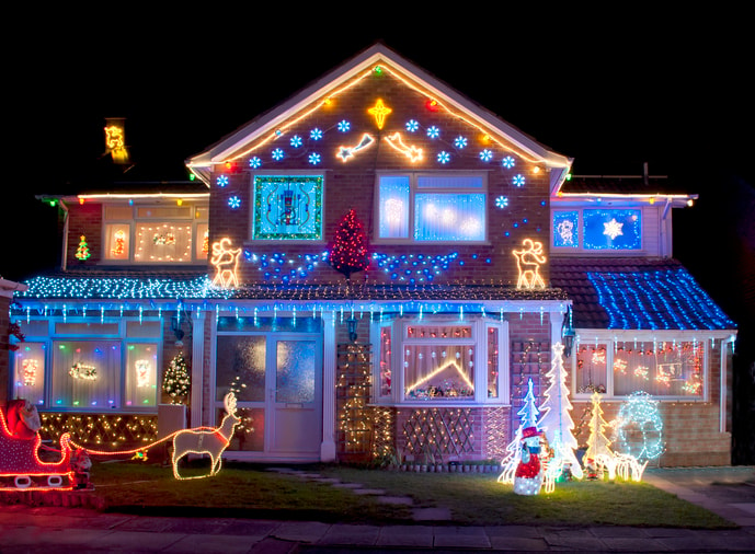 Christmas Lights on the outside of a house